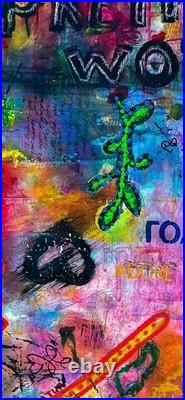 Large Romantic Abstract Painting on Canvas Original Art Based on Poem