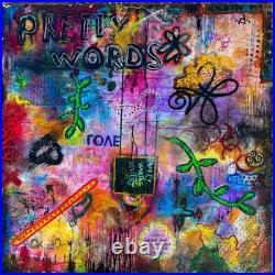 Large Romantic Abstract Painting on Canvas Original Art Based on Poem