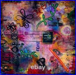 Large Romantic Abstract Painting on Canvas Original Art Based on Poem