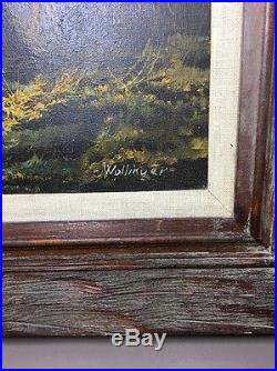 Large Vintage Original Signed Wollinger Landscape Oil Painting On Canvas