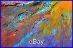 Large rectangular original abstract painting on canvas by UK artist Swarez