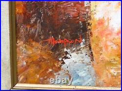 Late 20th Century Impressionist Figurative Nude Torso Behind Oil Painting Canvas