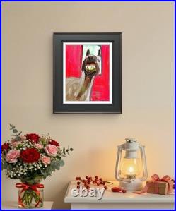 Laughing Horse Modern Abstract Face Expressionism Acrylic Art