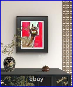 Laughing Horse Modern Abstract Face Expressionism Acrylic Art