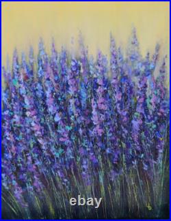 Lavender Flowers Original Oil Painting on Canvas Floral Art Wall Decor