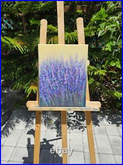 Lavender Flowers Original Oil Painting on Canvas Floral Art Wall Decor