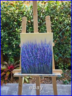 Lavender Flowers Original Oil Painting on Canvas Floral Art Wall Decor