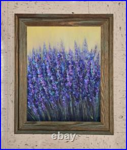 Lavender Flowers Original Oil Painting on Canvas Floral Art Wall Decor