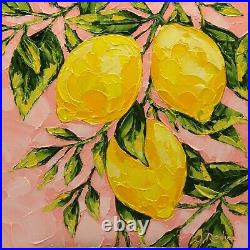 Lemon Painting Original on Canvas Lemon Kitchen Decor lemon Branch Wall Art