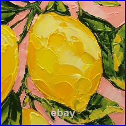 Lemon Painting Original on Canvas Lemon Kitchen Decor lemon Branch Wall Art