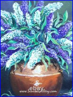 Lilac Original Painting on Canvas Panel Acrylic 16 x 20 Floral Art