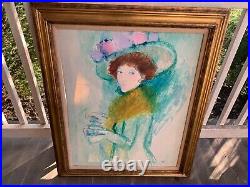 Lili Vintage Original Art Painting Oil On Canvas Signed 31X37