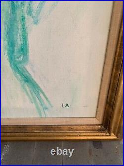 Lili Vintage Original Art Painting Oil On Canvas Signed 31X37