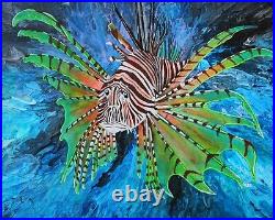 Lionfish Original Acrylic Painting On Canvas 20 x 16 x 1.5