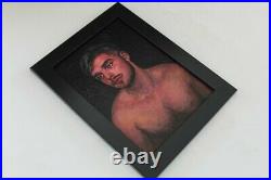 Listed Artist Carpaneda Original Acrylic Mini Gay Art Painting HOT Male Framed