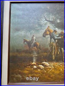 Listed Western Artist John Stanford Original Western Oil on Canvas (Framed)
