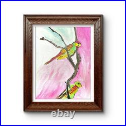 Lorikeets Colorful Modern Acrylic Painting on Canvas