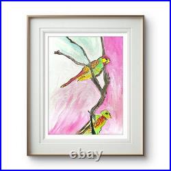 Lorikeets Colorful Modern Acrylic Painting on Canvas