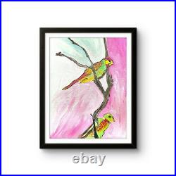 Lorikeets Colorful Modern Acrylic Painting on Canvas