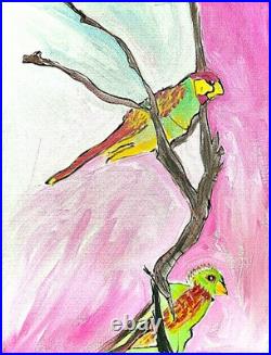 Lorikeets Colorful Modern Acrylic Painting on Canvas