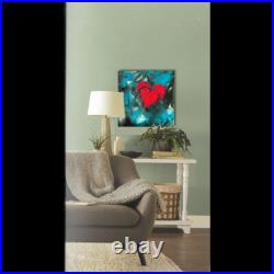 Love Hearts Valentines Day abstract painting 22 x 22 inch by artist Fallini Love Hearts Valentines Day abstract painting 22 x 22 inch by artist Fallini