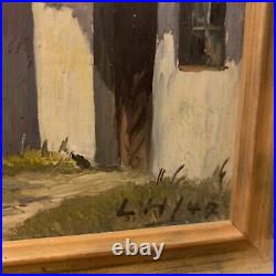 Lovely Alps Countryside Original Oil On Canvas Painting Signed And Dated, Framed