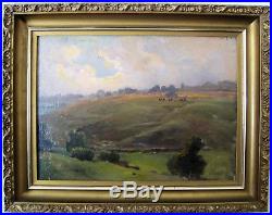 Lovely Antique Original Oil on Canvas Pastoral Landscape 16x12 Framed Signed