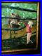 Lovely-Farm-Girl-Feeding-a-Cow-VINTAGE-ORIGINAL-Signed-Oil-on-Canvas-Painting-01-jy