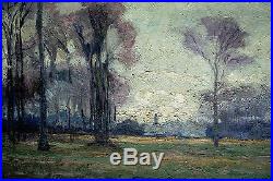 Lovely Original Antique Landscape Oil Painting On Canvas
