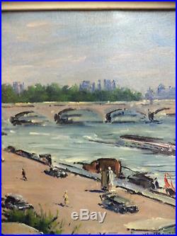 Ludwig Blum Original Oil On canvas Painting Signed Rare Paris France Old 1960