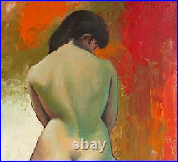 Luis Carlos Rodriquez Vintage Original Oil on Canvas Striking Nude Painting