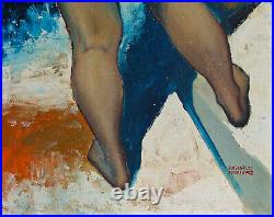 Luis Carlos Rodriquez Vintage Original Oil on Canvas Striking Nude Painting