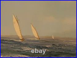 M. G. Friedrich Large Original Oil Painting Yacht Race
