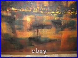 MID-CENTURY MODERN Abstract Oil Painting on Canvas Amer. Elizabeth P. Welsh 1961