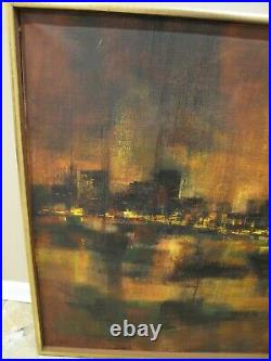 MID-CENTURY MODERN Abstract Oil Painting on Canvas Amer. Elizabeth P. Welsh 1961
