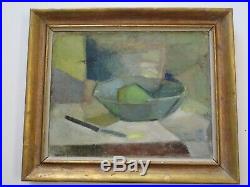 MID Century Cubist Cubism Painting Abstract Expressionism Signed Modernism