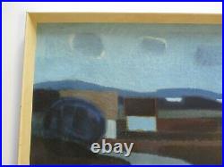 MID Century Modern Painting Abstract Expressionism Landscape Cubism Listed Rare