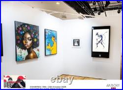 MIDNIGHT FLUID ART 24x24 ABSTRACT EXPRESSIONIST ORIGINAL PAINTING CANVAS NEW