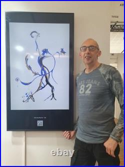 MIDNIGHT FLUID ART 24x24 ABSTRACT EXPRESSIONIST ORIGINAL PAINTING CANVAS NEW