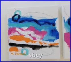 MONA VIVAR 8x24 Abstract Expressionism Painting Contemporary Home Trio