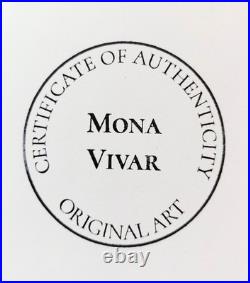 MONA VIVAR 8x24 Abstract Expressionism Painting Contemporary Home Trio