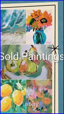 MONA VIVAR 8x24 Abstract Expressionism Painting Contemporary Home Trio