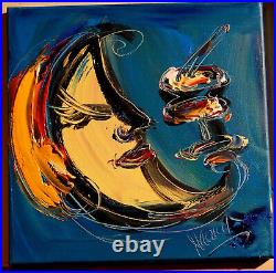 MOON ART Painting on canvas IMPRESSIONIST ART BY MARK KAZAV FBYOT87TefHR