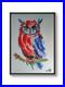MULTICOLOUR-OWL-12x16-ABSTRACT-EXPRESSIONIST-ORIGINAL-PAINTING-CANVAS-WALL-ART-01-wxq