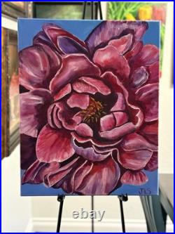 Majestic Magenta Flower Bloom Painting 16 X 20 Not A Print