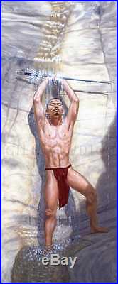 Male Figure Art Original Oil On Canvas Redemption 12 X 36