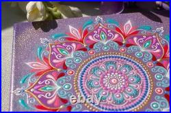 Mandala Painting On Canvas 8x8 Dot Art Original Acrylic Painting