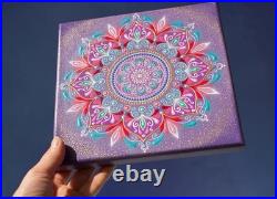Mandala Painting On Canvas 8x8 Dot Art Original Acrylic Painting