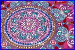 Mandala Painting On Canvas 8x8 Dot Art Original Acrylic Painting