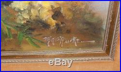 Mao'rouke Huge Original Oil On Canvas Yellow Floral Blue Vase Painting